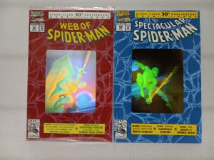 SPIDER-MAN: 2 BOOK HOLOGRAM - RED AND BLUE - SET - FREE SHIPPING!
