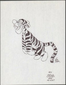 Winnie-the-Pooh Disney Ink Drawing Concept Art - Tigger 6367 by Mike Royer