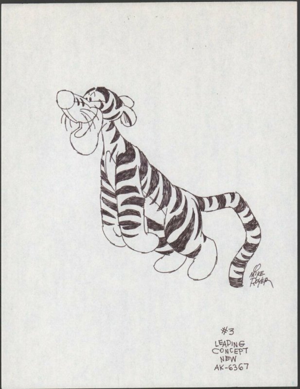 Winnie-the-Pooh Disney Ink Drawing Concept Art - Tigger 6367 by Mike Royer