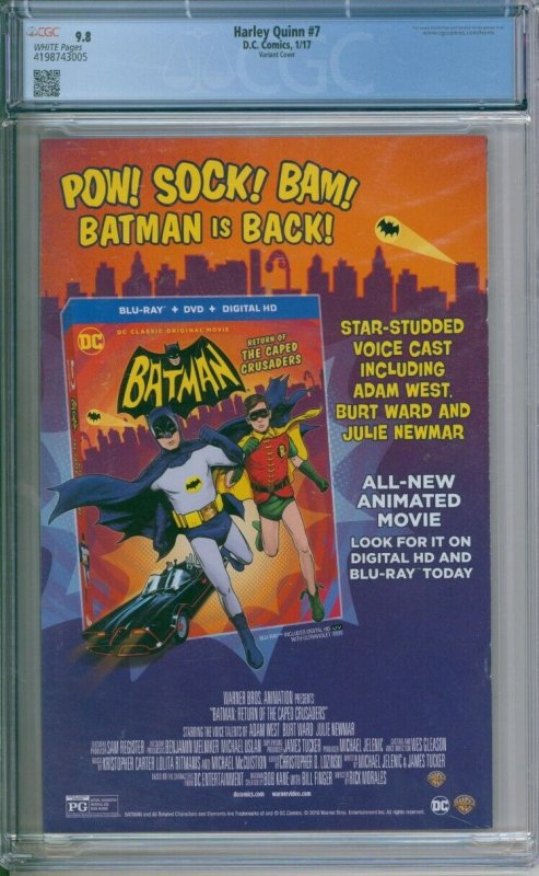 DC Comics Harley Quinn #7 CGC 9.8 Variant