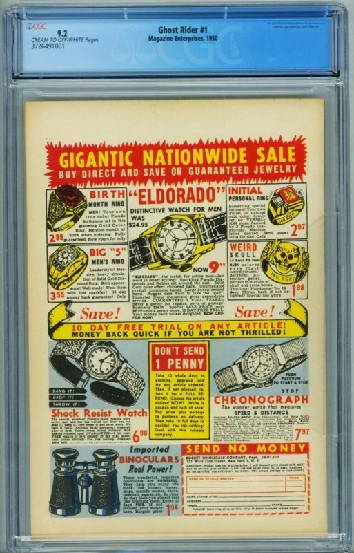 Ghost Rider #1  1953 - ME -CGC 9.2 - Comic Book-3726491001