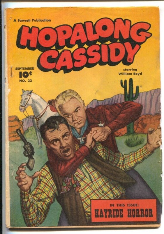 Hopalong Cassidy #23 1948- Fawcett-William Boyd cover-Western movie thrills-...