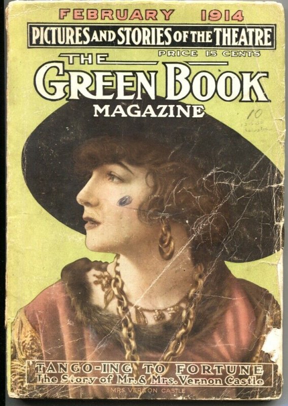 GREEN BOOK-FEB 1914-STORIES OF THE THEATRE-HUCK FINN-PULP FICTION-ART-PHOTOS