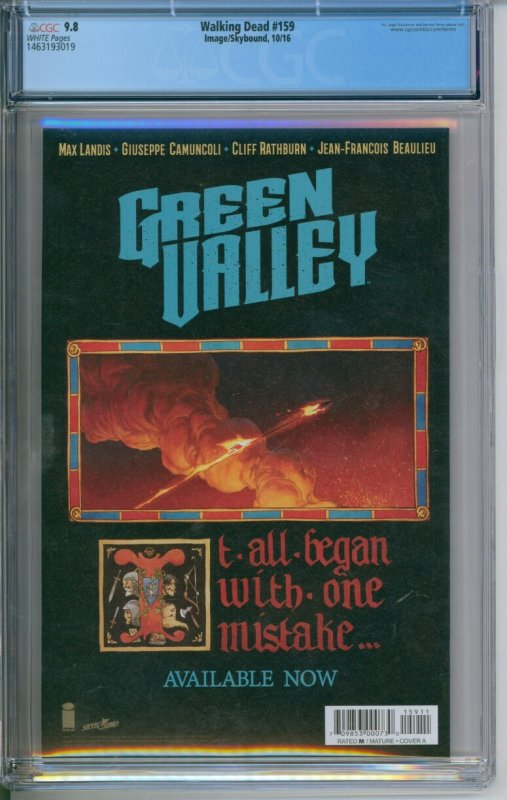 Image Comics The Walking Dead #159 CGC 9.8 Kirkman