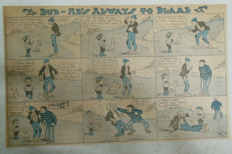 Bud He's Always to Blame Sunday Page by Lowry from ?/1911 Half Full Page Size!