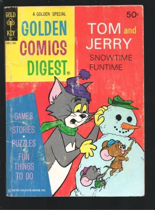 Golden Comics Digest #35 1974-Tom & Jerry Snowtime Fun-Comics-puzzles-games-VG