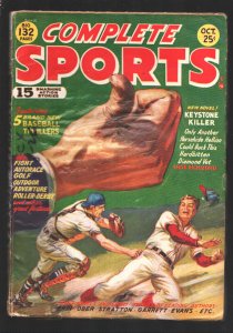 Complete Sports 10/1950-Norman Saunders baseball cover-Baseball-golf-tennis-r...