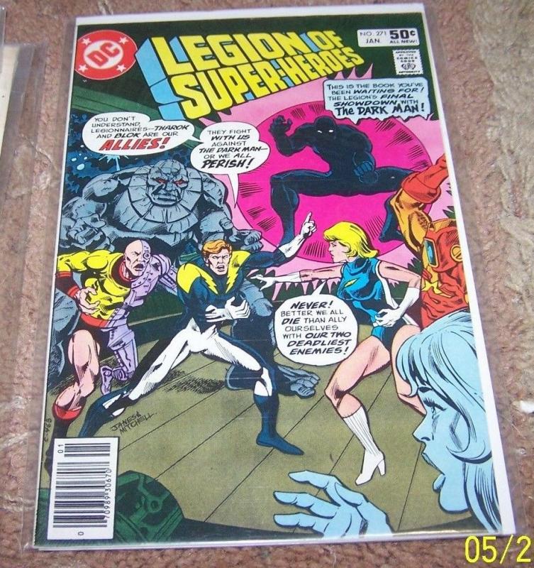  LEGION OF SUPER HEROES COMIC # 271 1981  dc  BRONZE  AGE  the dark man