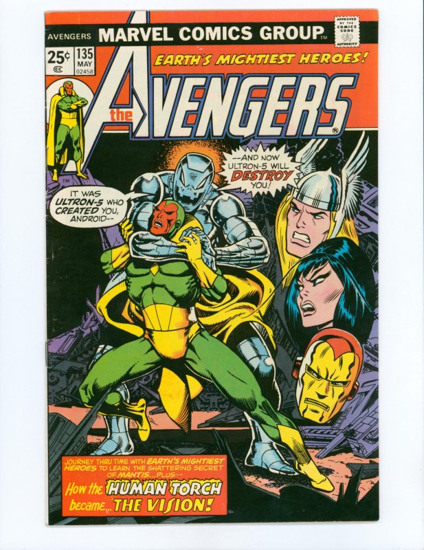 The Avengers #135 (1975) Origin of Vision