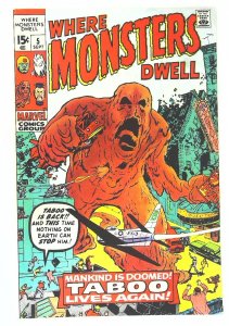 Where Monsters Dwell (1970 series)  #5, Fine+ (Actual scan)