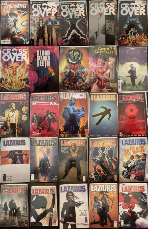 Group Lot of 25 Comics (See Details) Crossover, Lazarus, Grimm Fairy Tales
