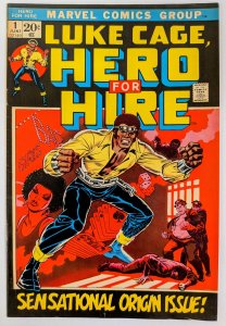 Hero for Hire #1 (1972) CF and staples attached!