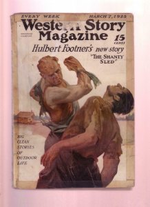 WESTERN STORY-MAR 7 1925-RARE EARLY PULP-MAX BRAND STOR FR/G 