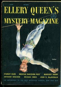 Ellery Queen's Mystery Magazine 6/1953-John D MacDonald-pulp crime & thrills-VG+