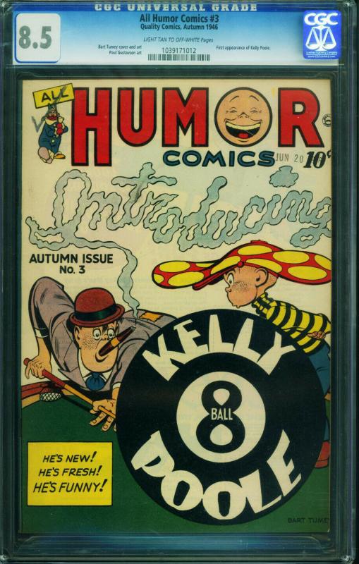 All Humor #3 CGC 8.5 1946-1st KELLY POOLE Great cover! 1039171012