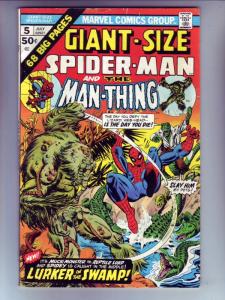 Giant-Size Spider-man and Man-Thing #5 (Jul-75) VF- Mid-High-Grade Spider-Man