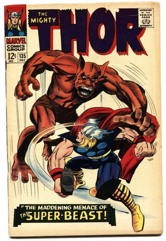 THOR #135 1966-MARVEL COMICS-KIRBY Silver-Age FN+