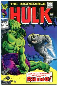 HULK #104, FN+ to VF, Rhino, Bruce Banner, Incredible, Marie Severin, 1968