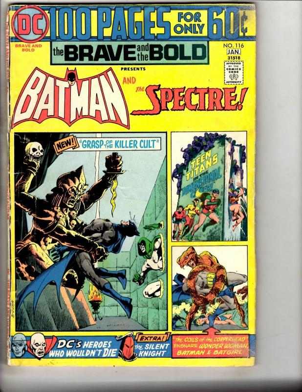 Brave & The Bold # 116 FN DC Comic Book Batman Spectre Robin Flash Speedy JL9