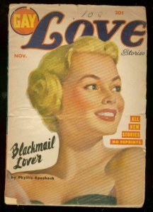 GAY LOVE STORIES PULP NOV 1951-BLACKMAIL LOVER PIN-UP G/VG