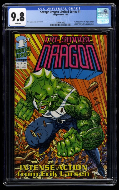 Savage Dragon Limited Series (1992) #1 CGC NM/M 9.8 White Pages