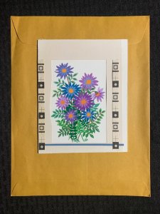 THINKING OF YOU Colorful Flowers 6x7 Greeting Card Art C8601