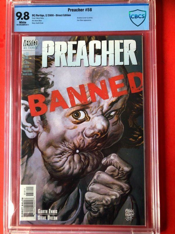 PREACHER BANNED #58 CBCS 9.8 WHITE DC/VERTIGO / DIRECT EDITION / 2/2000