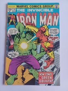 The Invincible Iron Man #76 - vs Hulk - 1975 - VF