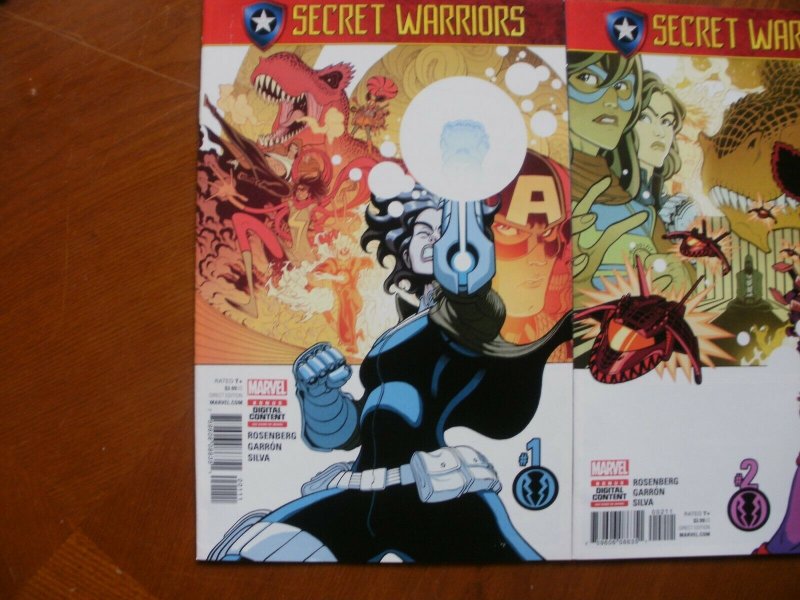 3 Near-Mint Marvel Comic SECRET WARRIORS #1 #2 #3 (2017) Rosenberg Garron Silva