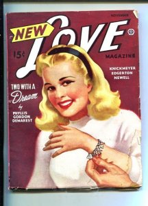 PULP:  NEW LOVE-NOV 1945-ROMANTIC PULP FICTION-PIN-UP GIRL COVER-CHARM BRACEL...
