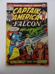 Captain America #157 (1973) VG+ condition 1/4 spine split