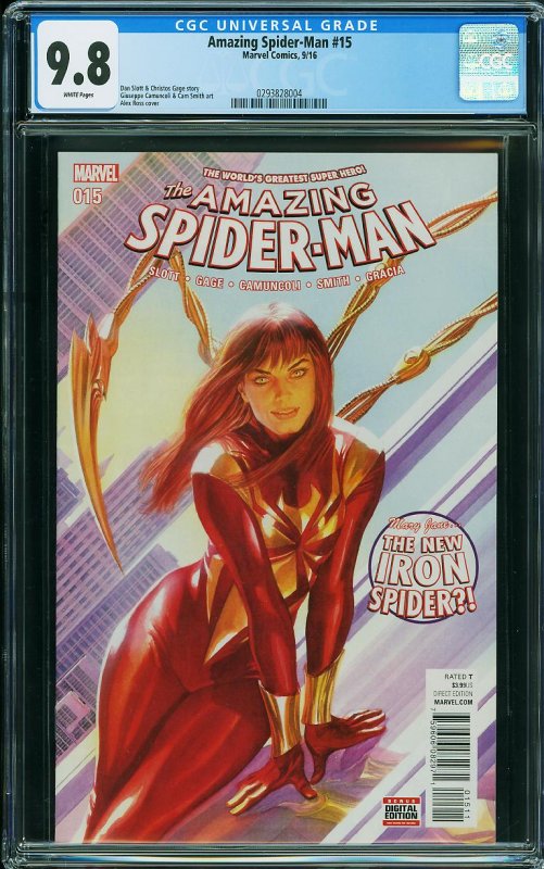 Amazing Spider-Man #15 (CGC 9.8) Alex Ross Cover! Super High Grade MARVEL