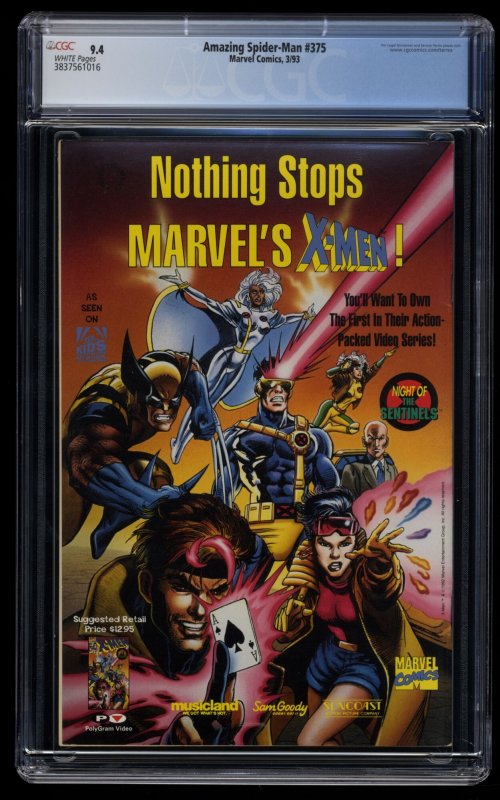 Amazing Spider-Man #375 CGC NM 9.4 White Pages Venom!