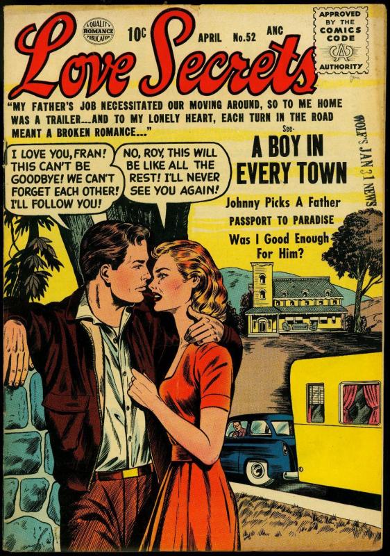 Love Secrets #52 1956- Trailer cover- Bill Ward art- Romance FN-