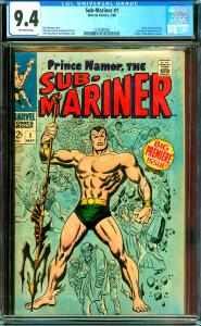 Sub-Mariner #1 CGC Graded 9.4 Origin of Sub-Mariner Retold