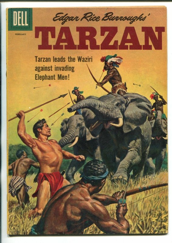 TARZAN #122-1961-DELL-PAINTED COVER- BURROUGHS-MARSH- MANNING-fn minus