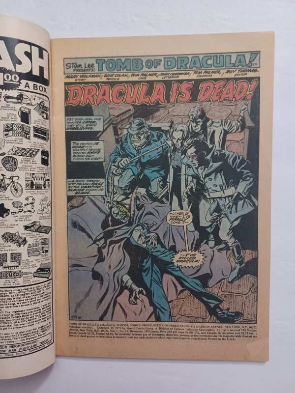 Tomb of Dracula #14 - vampire - horror - 1973 - VG