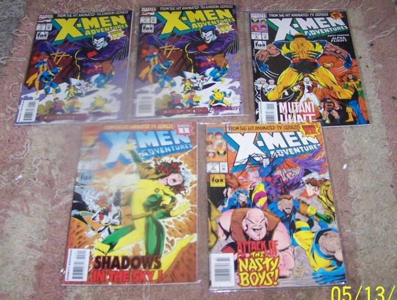 X-Men Adventures comic lot issues # 1 1 2 3 5 sinister+gambit animated 