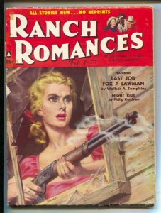 Ranch Romances 2/8/1957-Thrilling-Clarence Door cover-Everett Raymond Kinstle...