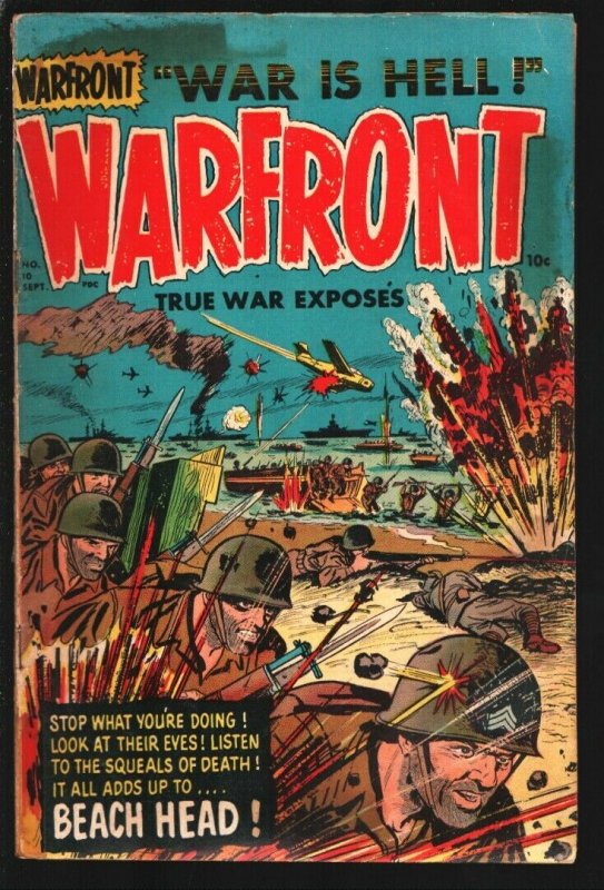 Warfront #10 1952-Harvey-Violent pre-code war-Fight the Nazis & commies-Bob P...