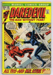 Daredevil #83 ORIGINAL Vintage 1972 Marvel Comics Black Widow