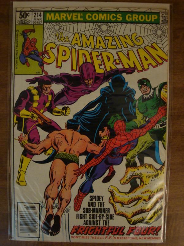 Marvel Comics Amazing Spider-Man #214 NM- Namor Frightful Four VF+
