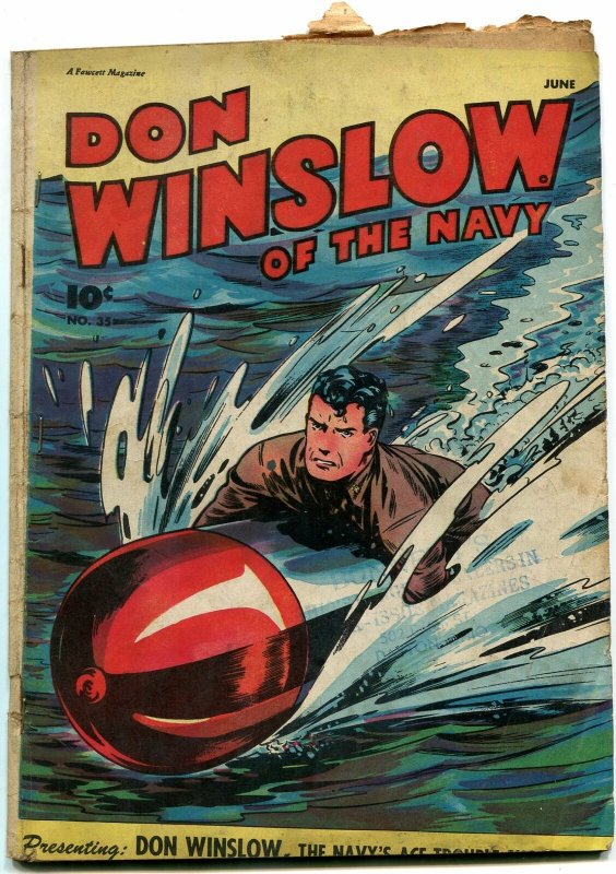 DON WINSLOW OF THE NAVY #35 1946-WILD TORPEDO COVER VG