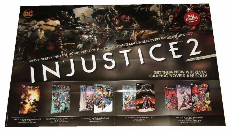 Injustice 2 Folded Promo Poster Batman Superman WW DC 2017 (24 x 36) - New!