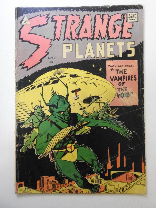 Strange Planets #9 GD Cond Moisture damage, Cover detached at top staple, ink fc