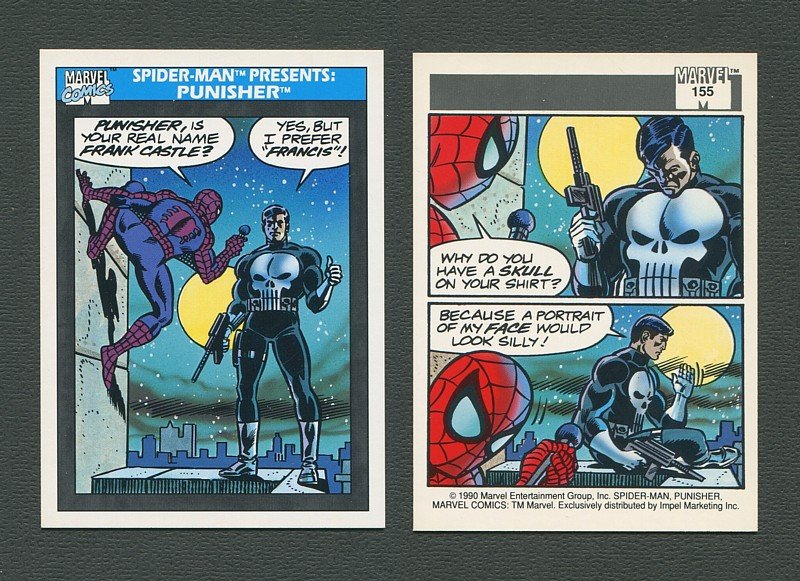 1990 Marvel Comics Card  #155 (Spiderman Presents: Punisher) / MINT