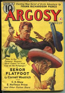 ARGOSY 2/1940-RED STAR-CORNELL WOOLRICH-PULP-MINIONS OF MARS-fn minus