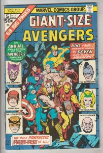 Giant-Size Avengers #5 (Jan-75) VF/NM High-Grade The Avengers