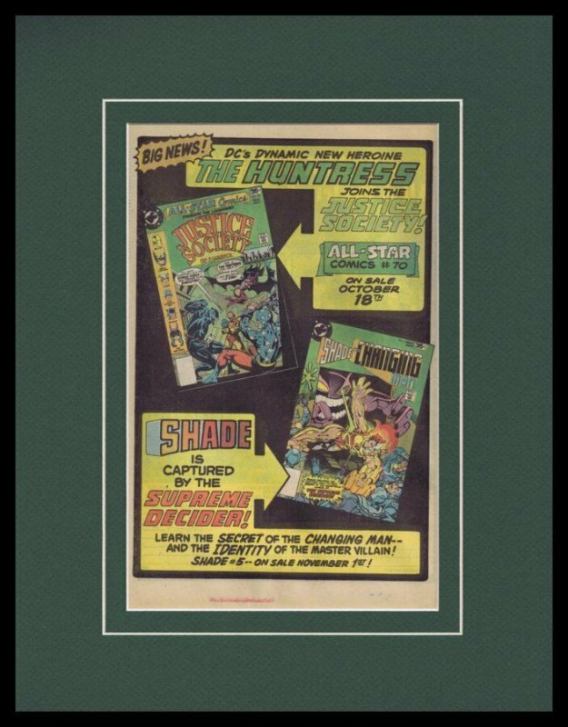 1977 DC Comics Justice Society of America Framed 11x14 ORIGINAL Advertisement 