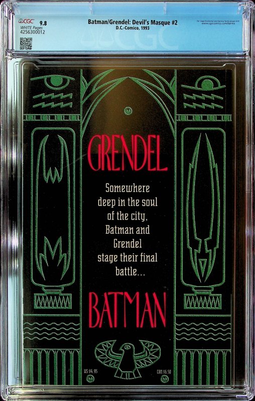 Batman / Grendel: Devil's Masque #2 (1993) - CGC 9.8 - Cert#4256300012